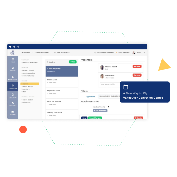 screenshot of EventUp Planner